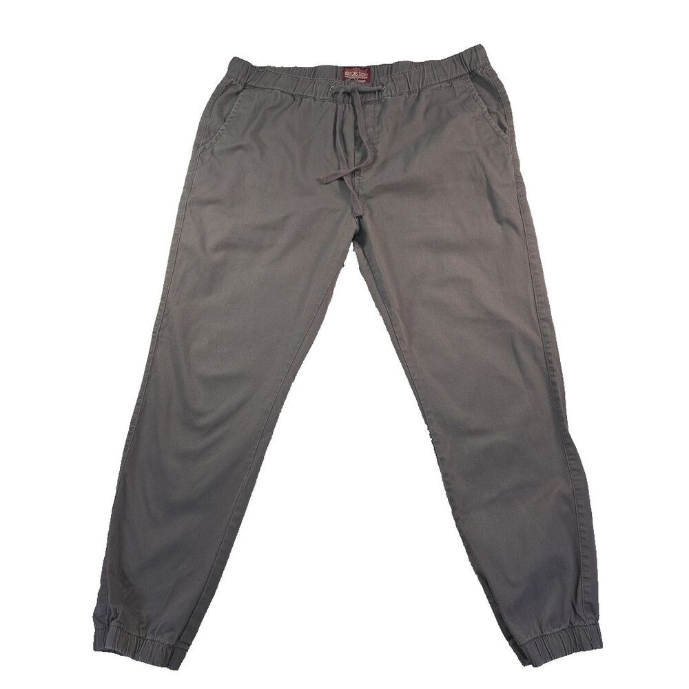 Matchstick Elastic Waist Joggers Pull On Chino Pants Men's Size 40 Gray